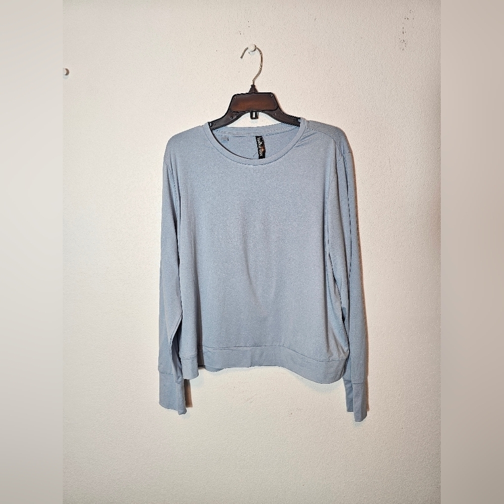 Lukka Lux Women's Light Blue Long Sleeve Crew Neck Top Size XL NWOT - Picture 6 of 6